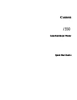 Предварительный просмотр 1 страницы Canon 7819A001 - i 550 Color Inkjet Printer Quick Start Manual