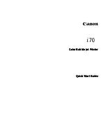 Canon 8107A001 - i 70 Color Inkjet Printer Quick Start Manual предпросмотр