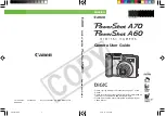 Preview for 1 page of Canon 8400A001 - PowerShot A70 Digital Camera User Manual