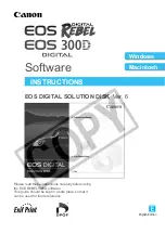 Canon 8861A003 - EOS Digital Rebel Camera SLR Software Instruction Manual preview