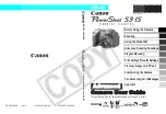 Предварительный просмотр 1 страницы Canon ACANPSS3K1 - PowerShot S3 IS Digital Camera Advanced User'S Manual