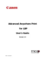 Предварительный просмотр 1 страницы Canon advanced anywhere print User Manual