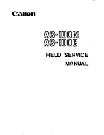 Canon AS-100M Field Service Manual preview