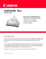 Canon B45 - Faxphone B45 Bubble Jet Fax Machine Brochure preview