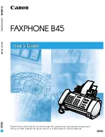 Canon B45 - Faxphone B45 Bubble Jet Fax Machine User Manual preview