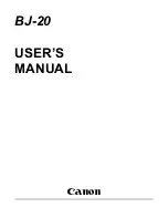 Canon BJ-20 User Manual предпросмотр