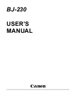 Preview for 1 page of Canon BJ-230 User Manual