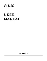 Canon BJ-30 User Manual preview