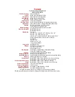 Preview for 2 page of Canon BJ-W3000 Specifications