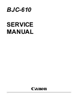 Предварительный просмотр 1 страницы Canon BJC-610 Service Manual