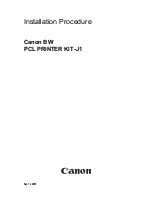 Preview for 1 page of Canon BW PCL PRINTER KIT-J1 Installation Procedure