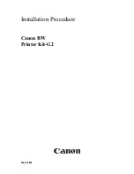 Preview for 1 page of Canon BW Printer Kit-G2 Installation Procedure