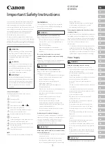 Предварительный просмотр 3 страницы Canon C1333iF Important Safety Instructions Manual