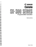 Canon Canola SX-300 series Instructions Manual preview