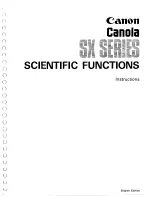 Preview for 1 page of Canon Canola SX Series Instructions Manual