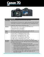 Preview for 1 page of Canon CANON 7D Specifications