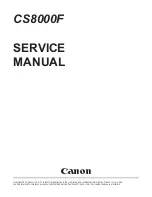 Canon Canoscan CS8000F Service Manual preview