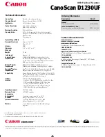 Preview for 2 page of Canon CanoScan D1230UF Specification