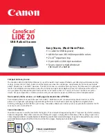 Preview for 1 page of Canon CanoScan LiDE 20 Specifications