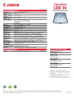 Предварительный просмотр 2 страницы Canon CanoScan LiDE 30 Specification Sheet