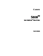 Canon Color Bubble Jet S800 User Manual preview