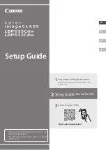 Canon Color imageCLASS LBP633Cdw Setup Manual предпросмотр