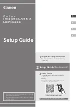 Предварительный просмотр 1 страницы Canon Color imageCLASS X LBP1333C Setup Manual