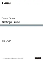 Предварительный просмотр 1 страницы Canon CR-N500 Settings Manual