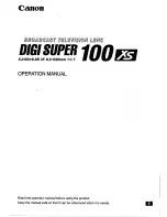 Preview for 1 page of Canon digi super 100 XS Operation Manual