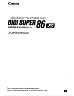 Предварительный просмотр 1 страницы Canon digi super 86 XS Operation Manual