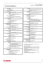 Предварительный просмотр 2 страницы Canon Digital IXUS 200 IS Specifications