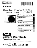 Предварительный просмотр 1 страницы Canon DIGITAL IXUS 70 User Manual