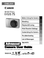 Предварительный просмотр 1 страницы Canon DIGITAL IXUS 75 Advanced User'S Manual