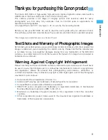 Предварительный просмотр 3 страницы Canon DIGITAL IXUS v
EOS D30 User Manual