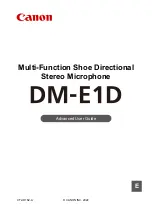 Предварительный просмотр 1 страницы Canon DM-E1D User Manual