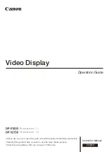 Предварительный просмотр 1 страницы Canon DP-V2730 Operation Manual