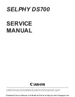 Canon DS700 - Selphy Compact Photo Printer Service Manual предпросмотр