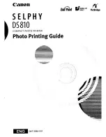 Canon DS810 - SELPHY Color Inkjet Printer Photo Printing Manual preview