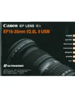 Предварительный просмотр 1 страницы Canon EF 16-35mm f/2.8L II USM Instruction