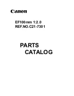 Предварительный просмотр 1 страницы Canon EF100mm 1:2.0 Parts Catalog