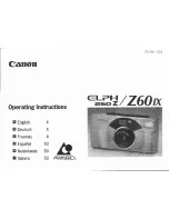 Canon Elph 260Z Operating Instructions Manual preview