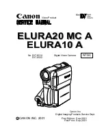 Preview for 1 page of Canon ELURA10 A Service Manual