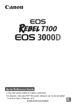 Предварительный просмотр 1 страницы Canon EOS 3000D Quick Reference Manual