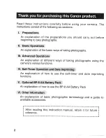 Preview for 2 page of Canon EOS 5000 Instructions Manual