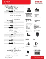 Предварительный просмотр 2 страницы Canon EOS 500D Specifications