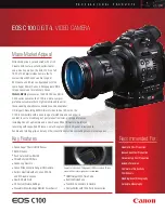 Canon EOS C100 Brochure & Specs предпросмотр