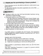 Preview for 2 page of Canon EOS Elan II - EOS Elan II 35mm SLR Camera Instructions Manual