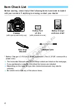 Предварительный просмотр 4 страницы Canon EOS REBEL SL1 Instruction Manual