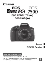 Canon EOS REBEL T6i Basic Instruction Manual preview
