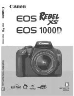 Предварительный просмотр 1 страницы Canon EOS REBEL XS Instruction Manual